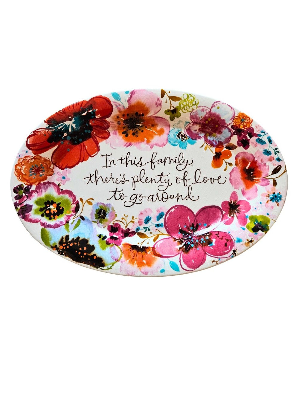🌷Hallmark Watercolor Floral Design Oval Ceramic Platter💛